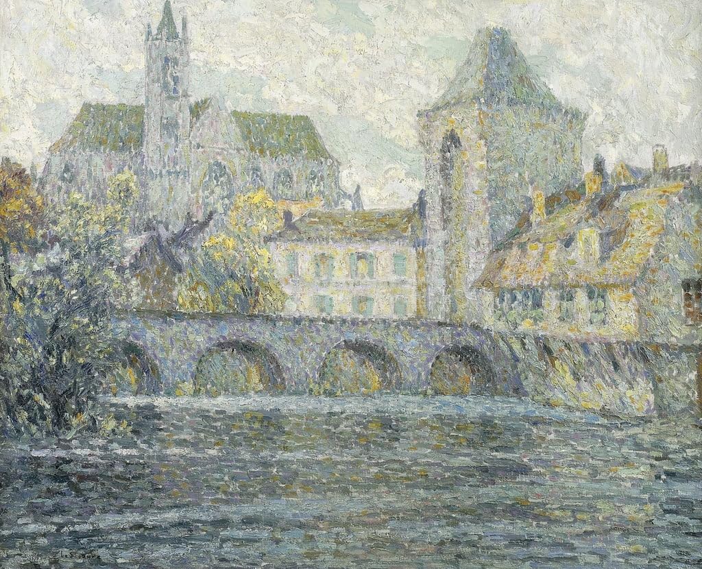 Paintings Reproduction Picture On Canvas Famous painting Moret Landscape the Bridge by Henri Eugene Augustin Le Sidaner for Home Decor 60x90cm