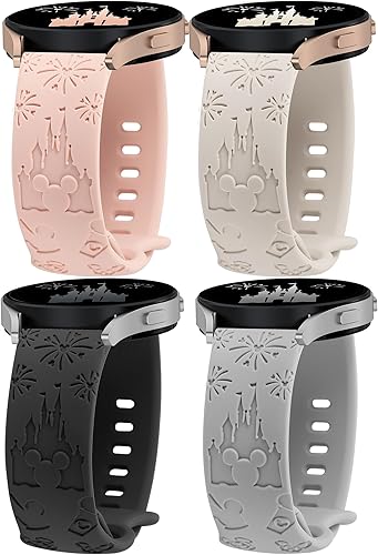 Paquete de 4 correas grabadas de dibujos animados compatibles con Samsung Galaxy Watch 7FE654Active 2 de 1.575 pulgadas, 1.732 pulgadas, Watch 5 Pro