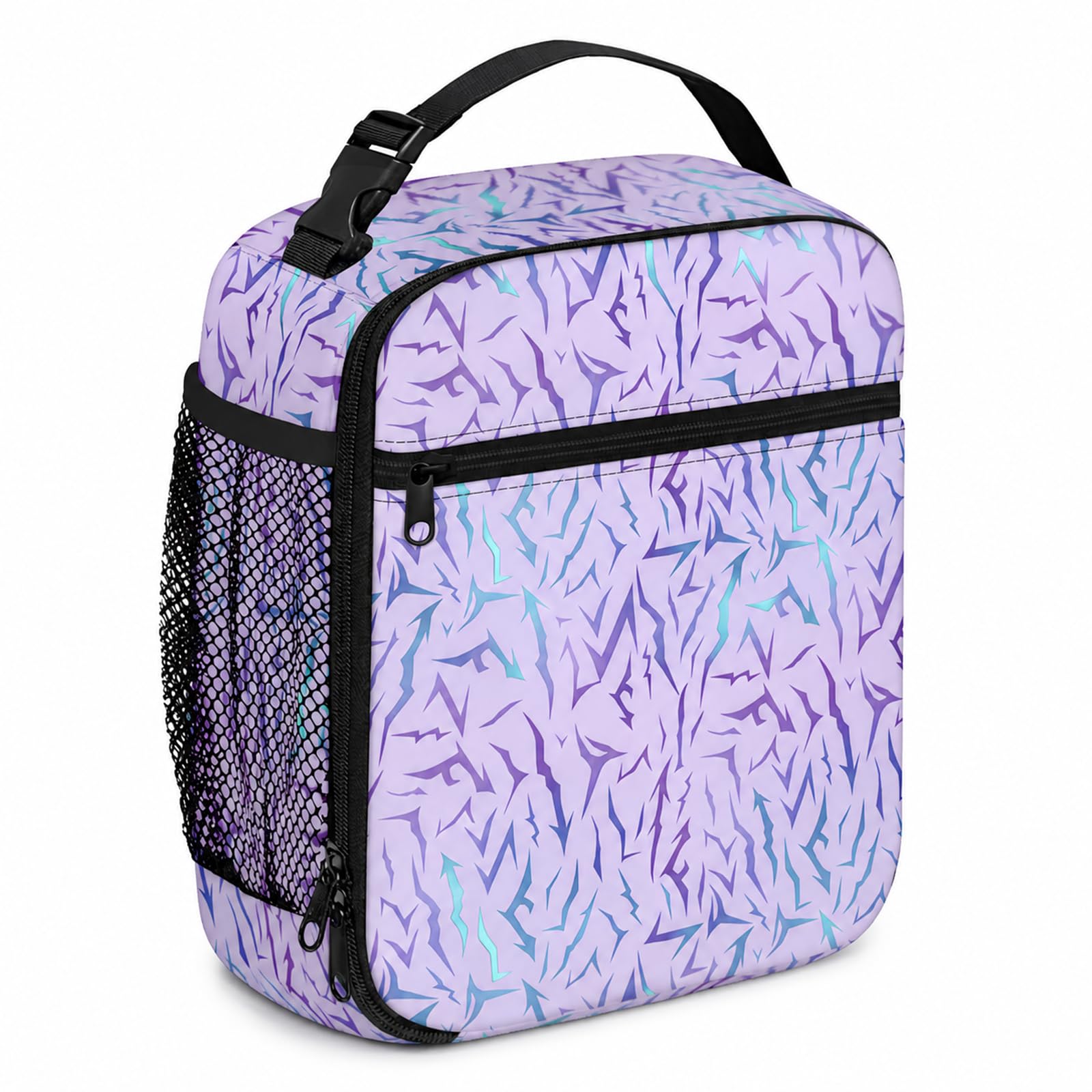 VIZIVOLT Kpop Insulated Lunch Bag, Portable Kids Lunch Bag for Adults Kids Men Women, K-Pop Thermal Cooler Bag with Side Mesh Pocket, Durable Leakproof Lunch Box for Work School Picnic Outdoor