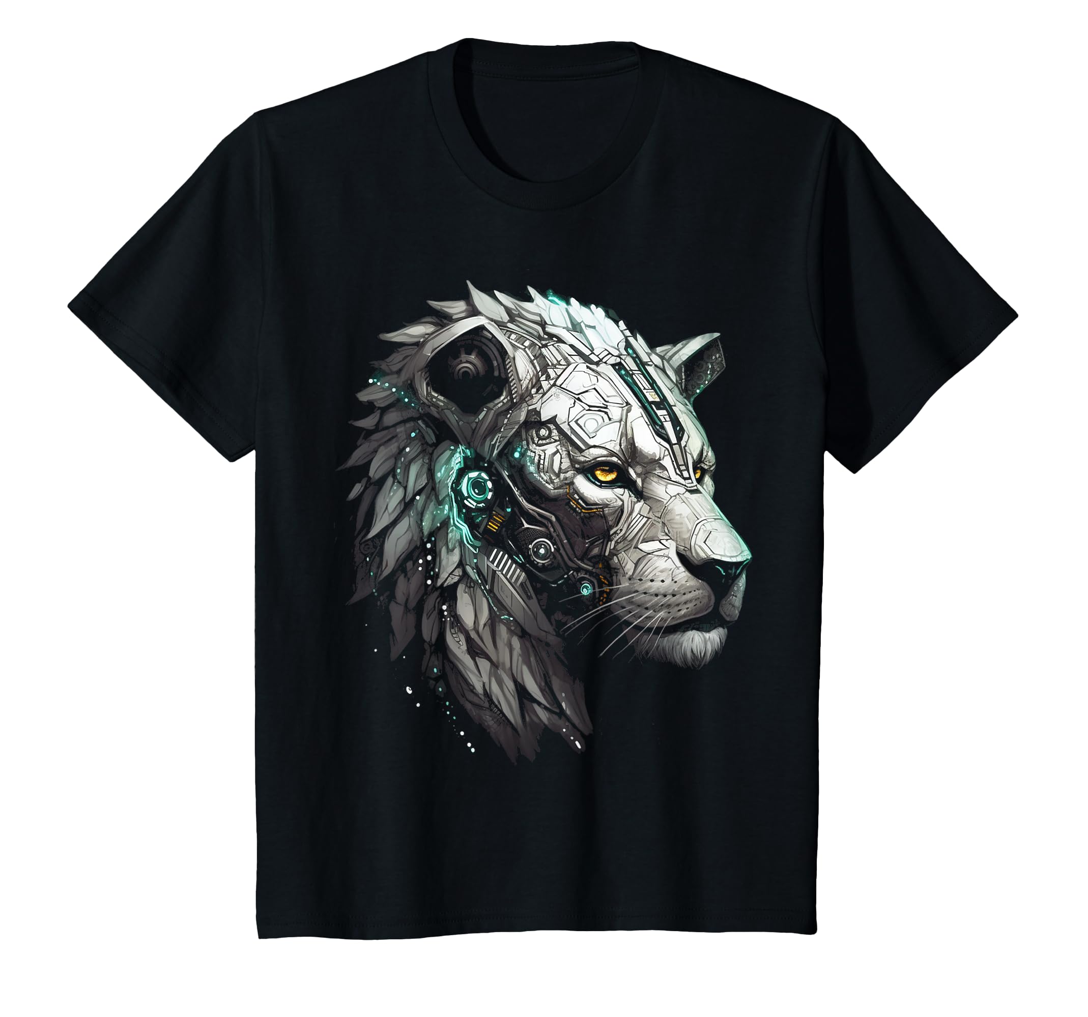 Lion Animal Robot Fantasy Art - Animal Motif Artwork Lion T-Shirt