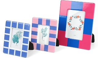 Gurfuy Set of 3 Picture Frame Tabletop - Colored Ceramic Photo Frames Table Top Display 2 of 2x3”, 1 of 3x5” Horizontal Vertical Formats for Home Hotel Decor (Can’t for Wall) Colored C