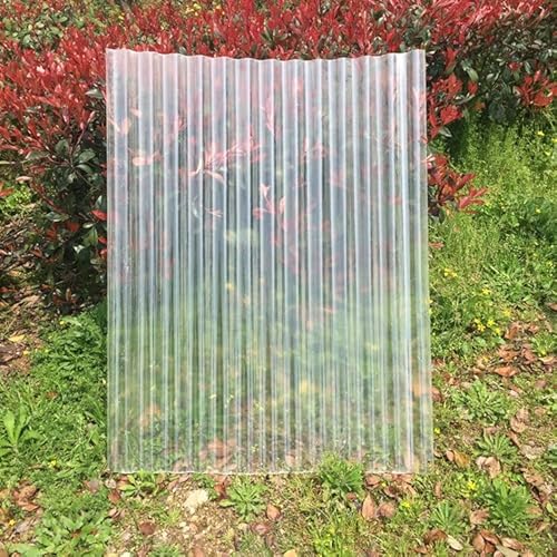 Tetti in plastica ondulata, Pannelli per tetti, lastre Trasparenti Spesse 0,08 Pollici (5 Pezzi), più Facili da Tagliare e Piegare, Pannelli per tetti ondulati, Pannelli per Illuminazione di
