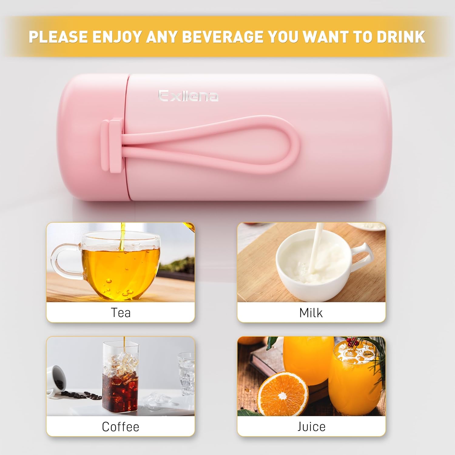 Mini Water Bottle 6.8oz/200ml, Small Insulated Water Bottle for Hot&Cold Drinks, Water Bottle Purse with Carry Handle - 100% Leakproof Perfect for School, Travel...(Pink) - Image 6