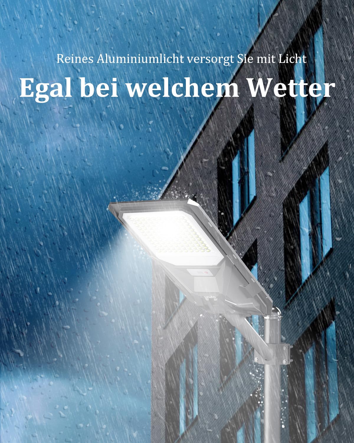 Ofuray Luce Solare LED Esterno, Of-8000W Lampione Solare Led Esterno, 6500K Super Bright Lampada Stradale Solari con Sensore di Movimento, IP67 Impermeabile Lampioni per Giardino Garage Strada