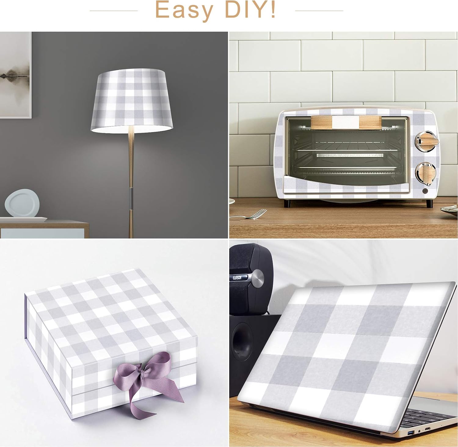 Creative Product Melwod Grey White Plaid Peel and Stick Wallpaper 17.71” x 394” Buffalo Plaid Contact Paper Self Adhesive Gingham Plaid Wall Paper Vinyl Film for Drawer Liner Shelf Cabinets Furniture Accent Walls Exclusive Special Melwod Grey White Plaid Peel and Stick Wallpaper 17.71” x 394” Buffalo Plaid Contact Paper Self Adhesive Gingham Plaid Wall Paper Vinyl Film for Drawer Liner Shelf Cabinets Furniture Accent Walls
