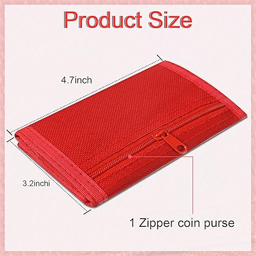 Miniatura 4 de Weewooday Carteras de 3 piezas para niños y niñas de 6 a 18 años, billeteras de lona triples con adhesivo y bolsillo con cremallera para niños