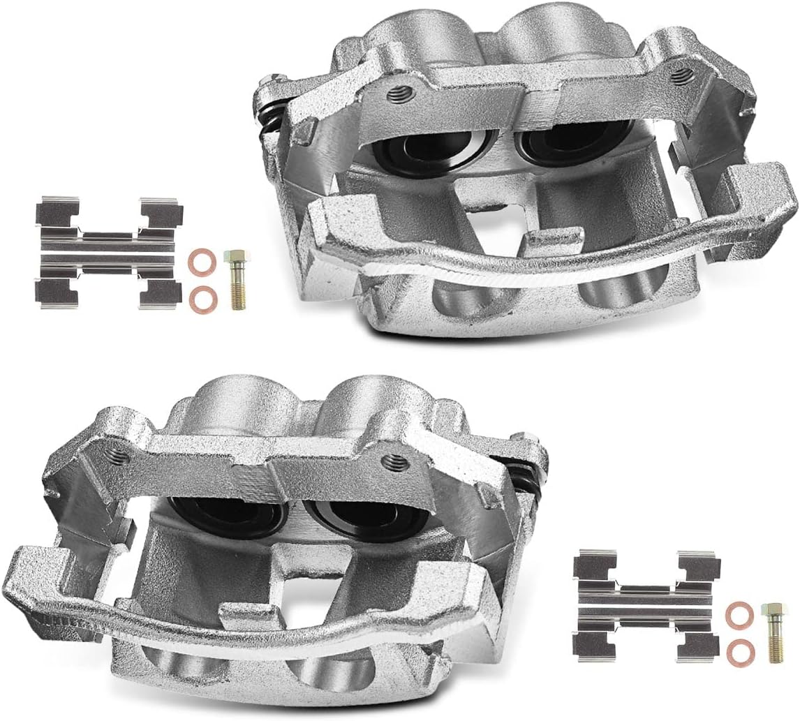 A-Premium Disc Brake Caliper Assembly with Bracket Compatible with Select Jeep Models - Commander 2006-2010, Grand Cherokee 2005-2010, Sport Utility - Front Driver and Passenger Side, 2-PC Set