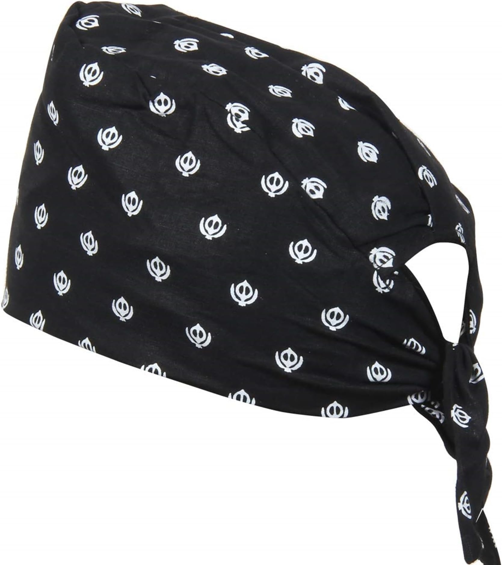 Khanda Printed 100% Cotton Adjustable Patka, Bandana, Durag, Skull Cap for Men & Women