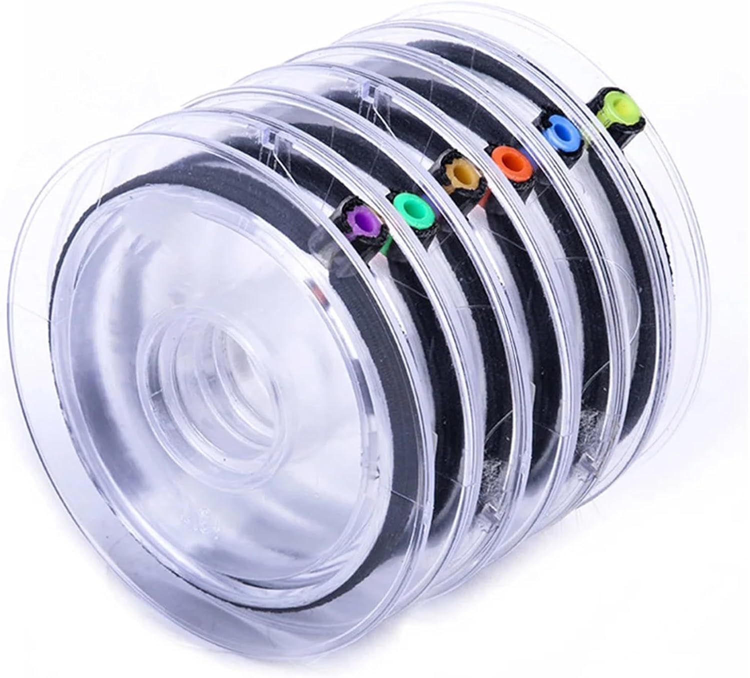 Fishing Tippet Spool Ring 16 Pcs Fishing Tippet Spool Ring Nylon Line Holder Elastic Leading Rope Replacement Tackle Tool Accessories