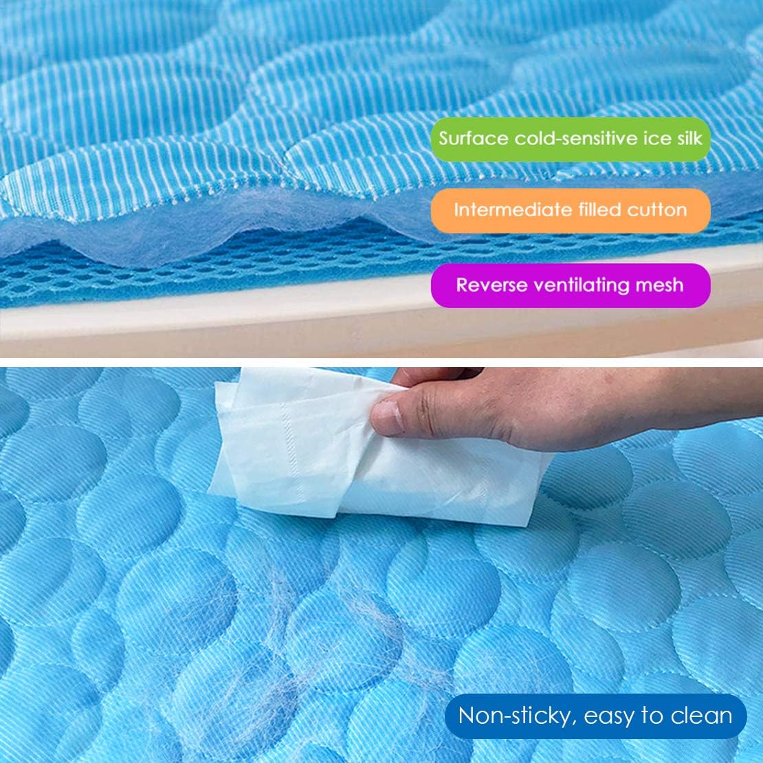 review Dog Cooling Mat, Pet Cooling Pads for Dogs, Summer Cooling Bed for Cats, Portable Pet Cooling Cushion for Home or Outdoor