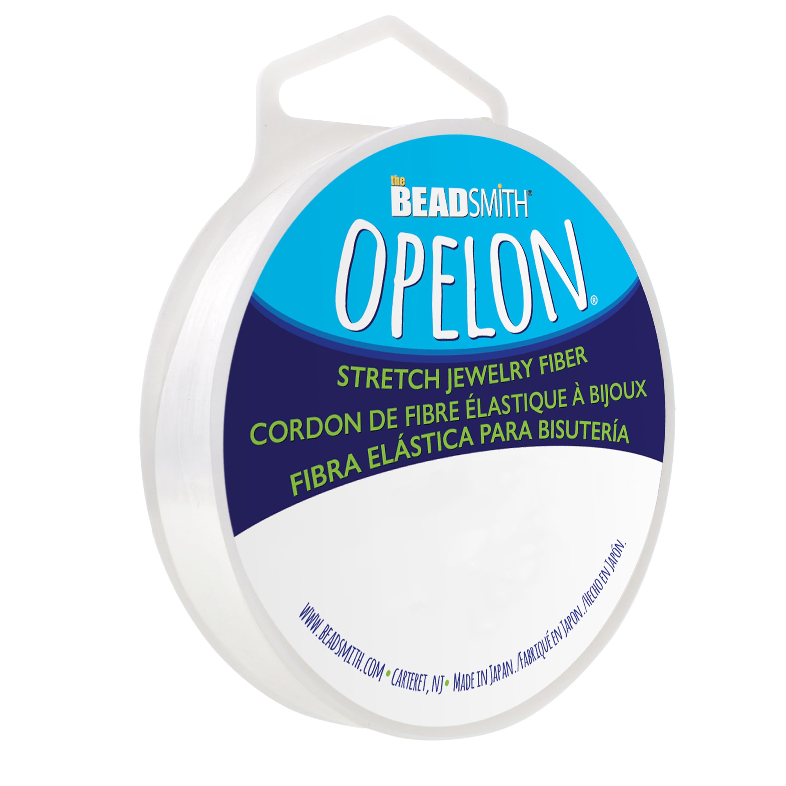 The Beadsmith White Opelon Stretch Cord – Elastic Beading Fiber, 0.8 Mm Diameter, 25 Meters (82 Ft) Spool
