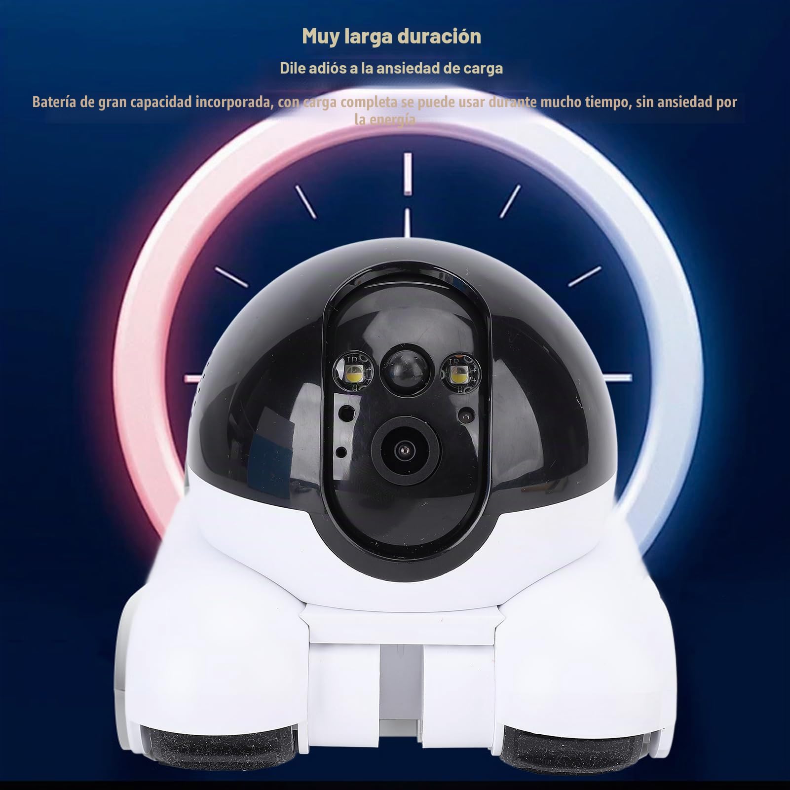 Sxhlseller Cámara Robot sobre Ruedas, Lente Dual de 2MP 1080p Rotatable, Cámara de Mascota Móvil con Aplicación de Teléfono, Conversación de 2 Vías, Detección de Movimiento, Batería de