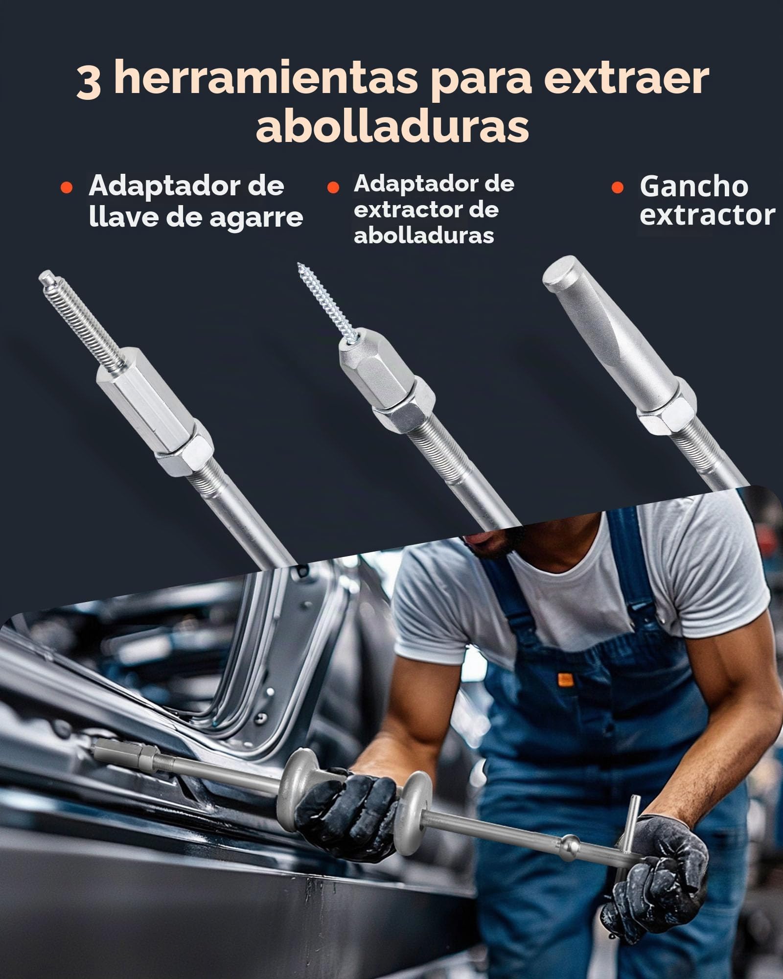 VEVOR Juego de Extractores de Martillo Deslizante de 9 Vías, Resistente al Agua y al Polvo y Duradero, 15 uds para Cojinetes de Rueda Delantera y Eje de Rueda Trasera, con Caja de Transporte