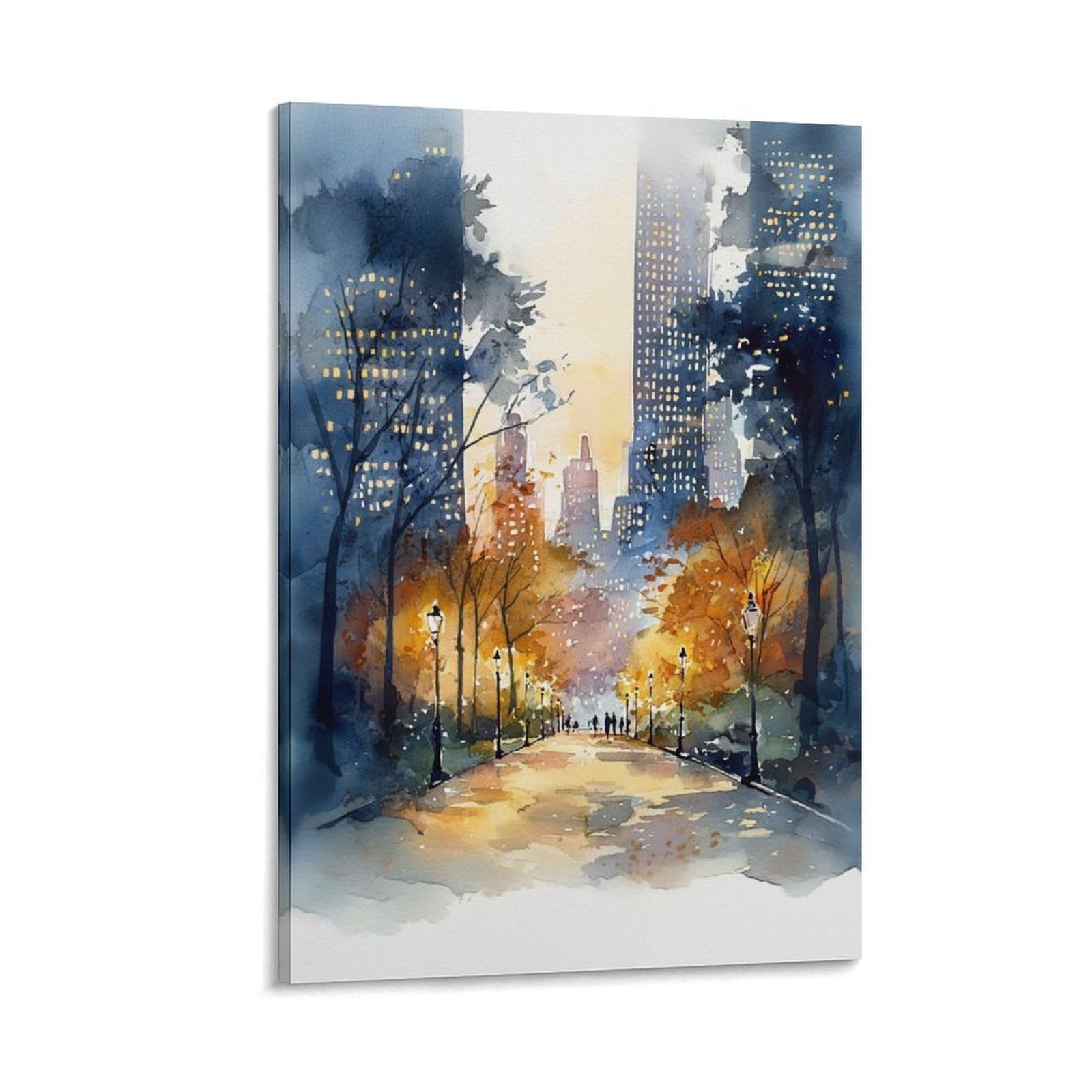 XWYMXZ Minneapolis Watercolor Minnesota Cityscape 24x36inch(60x90cm) Vintage Travel Poster Watercolor Canvas Art