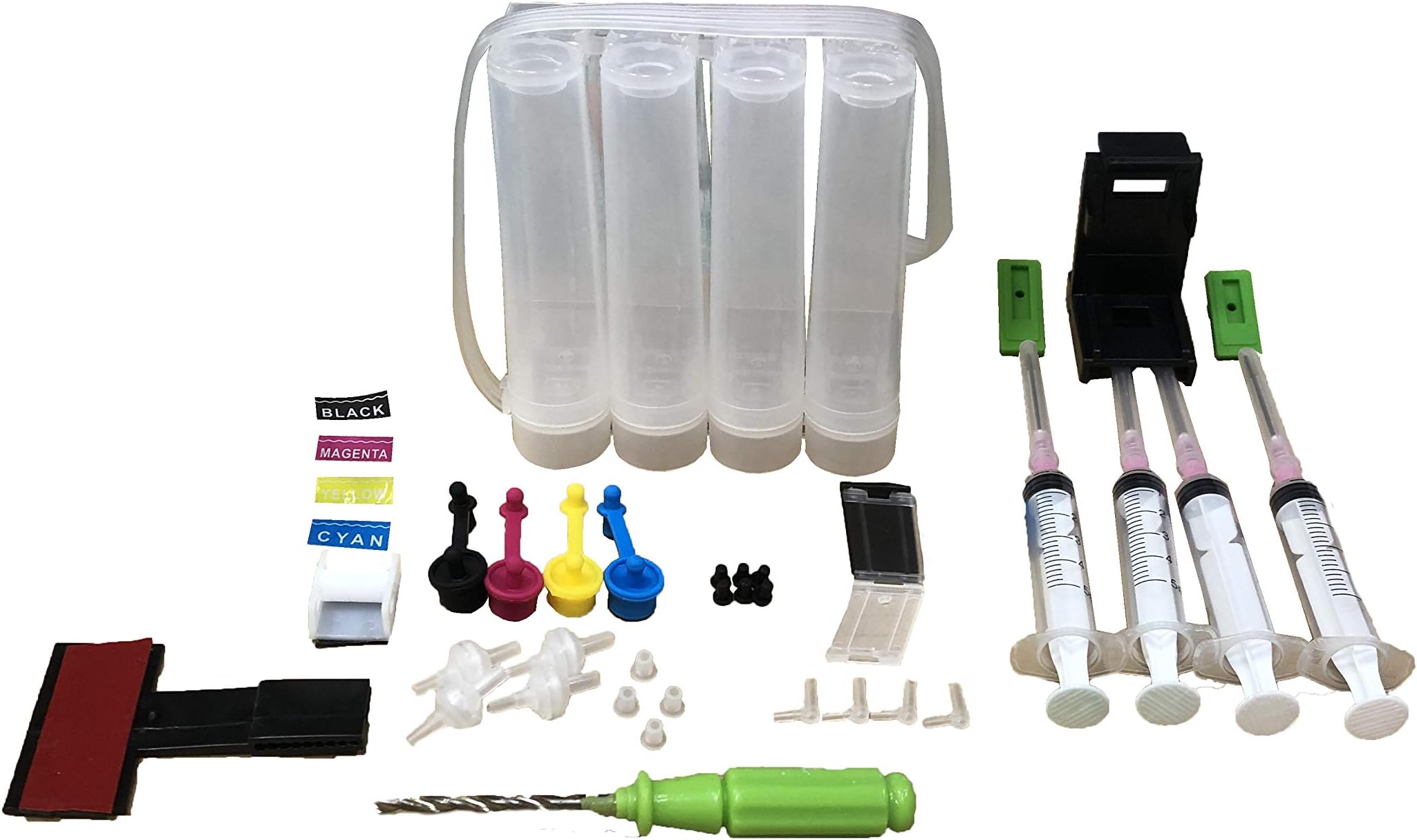 UV INFOTECH CISS Ink Tank Kit with All Accessories (Universal) Compatible for Canon and Hp Printers