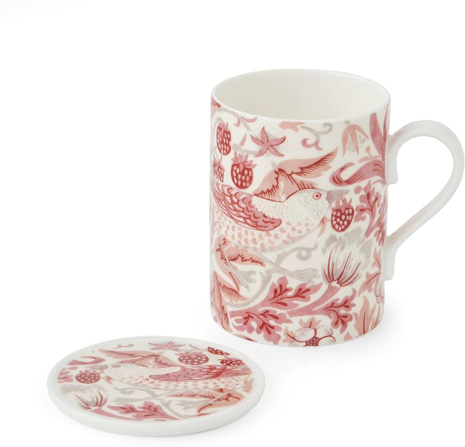Spode Morris & Co Madder Mug & Coaster Set - 12oz Coffee & Tea Drinkware Set for Home Entertaining & Kitchen Tableware, Perfect for Gifting, Tabletop Styling & Everyday Use