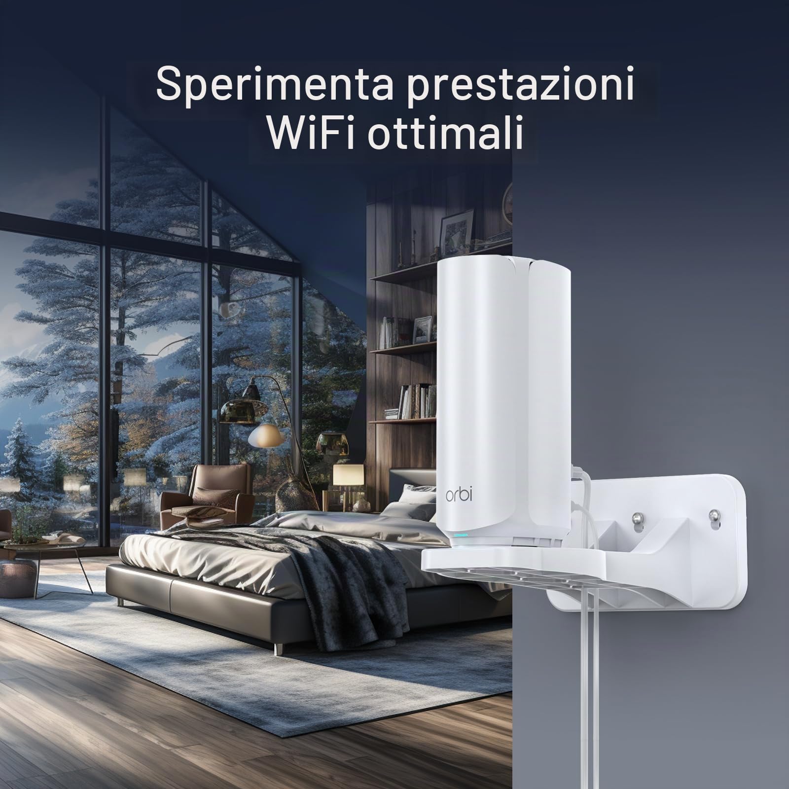 XLTTYWL Orbi WiFi 7, ABS Orbit 7, ottimizza lo spazio, compatibile con sistemi Orbi WiFi 7 Mesh e tutti i router Netgear Nighthawk Wi Fi 7 (RBEWMB-10000S) (nero, 2 pezzi)