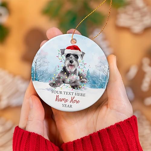 Vista 74 de Rottweiler - Adorno de cerámica personalizado para perro de Papá Noel, nombre y texto personalizados para mascotas, feliz para los amantes