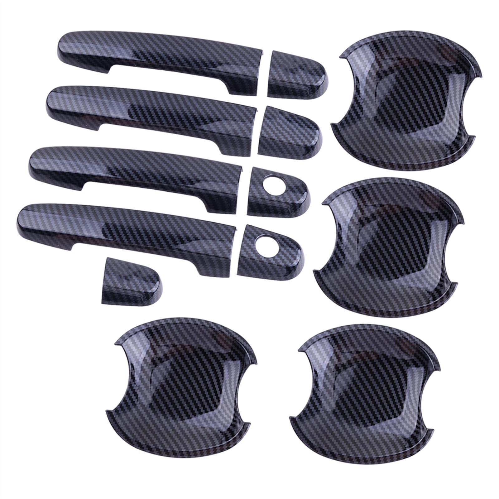 FAHBSTR Exterior Door Handle Cover for Corolla 2003-2013 13Pcs/Set Carbon Fiber Style Car Side Door Handle & Bowl Cover Molding Trim Fit