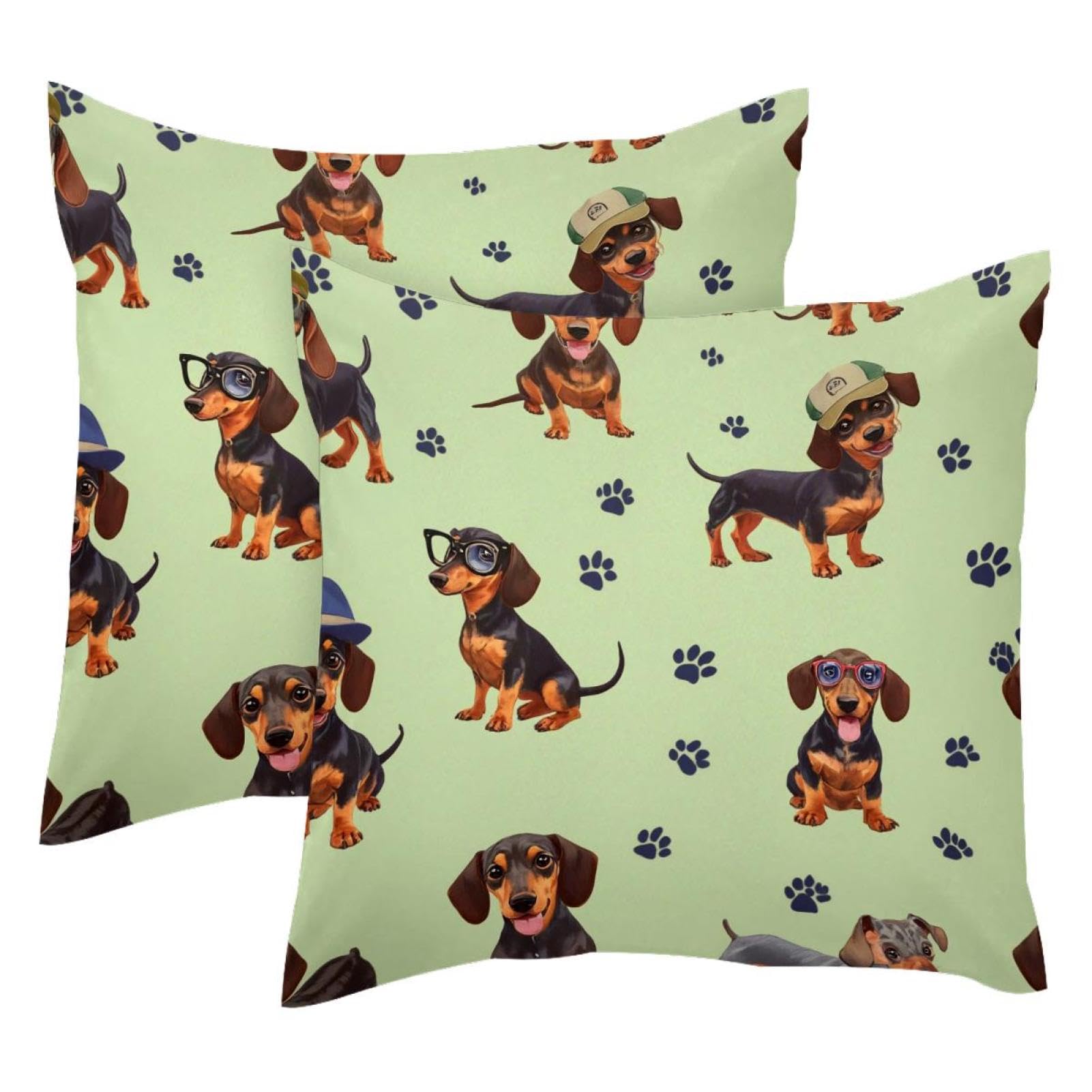 Housse de coussin velours teckel 50x50 cm lot de 2 pour canapé et lit