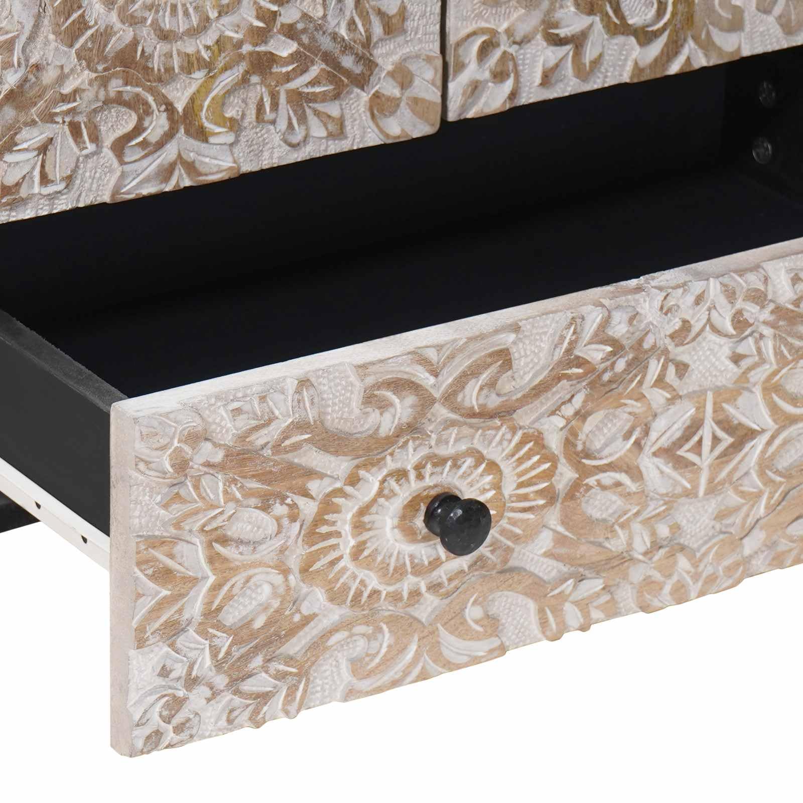 vidaXL Mueble Alto con cajón 60 x 33,5 x 100 cm Madera de Mango Maciza