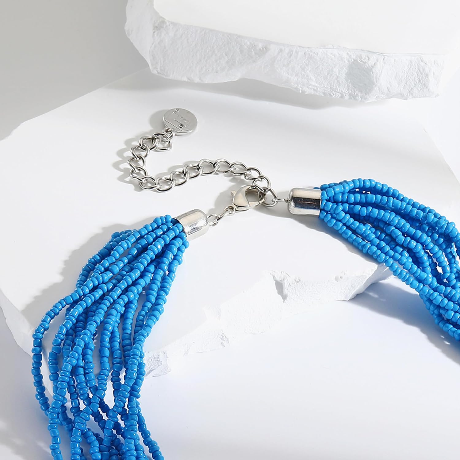 Firstmeet Stylish Multi-Layer Beaded Shell Necklace Beach Vacations Perfect Accessory for Women