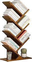 JKGHK Estantes de bambu, armazenamento em formato de árvore de design contemporâneo, estante de escritório, prateleiras organizadoras de armazenamento de livros domésticos, para livros/revistas/CD etc