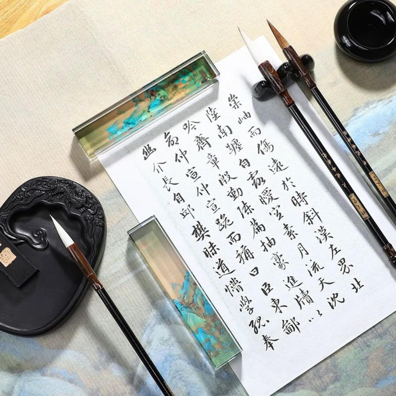 Schreibpinsel Vier Schätze des Studiums Set Kalligraphie Anfänger