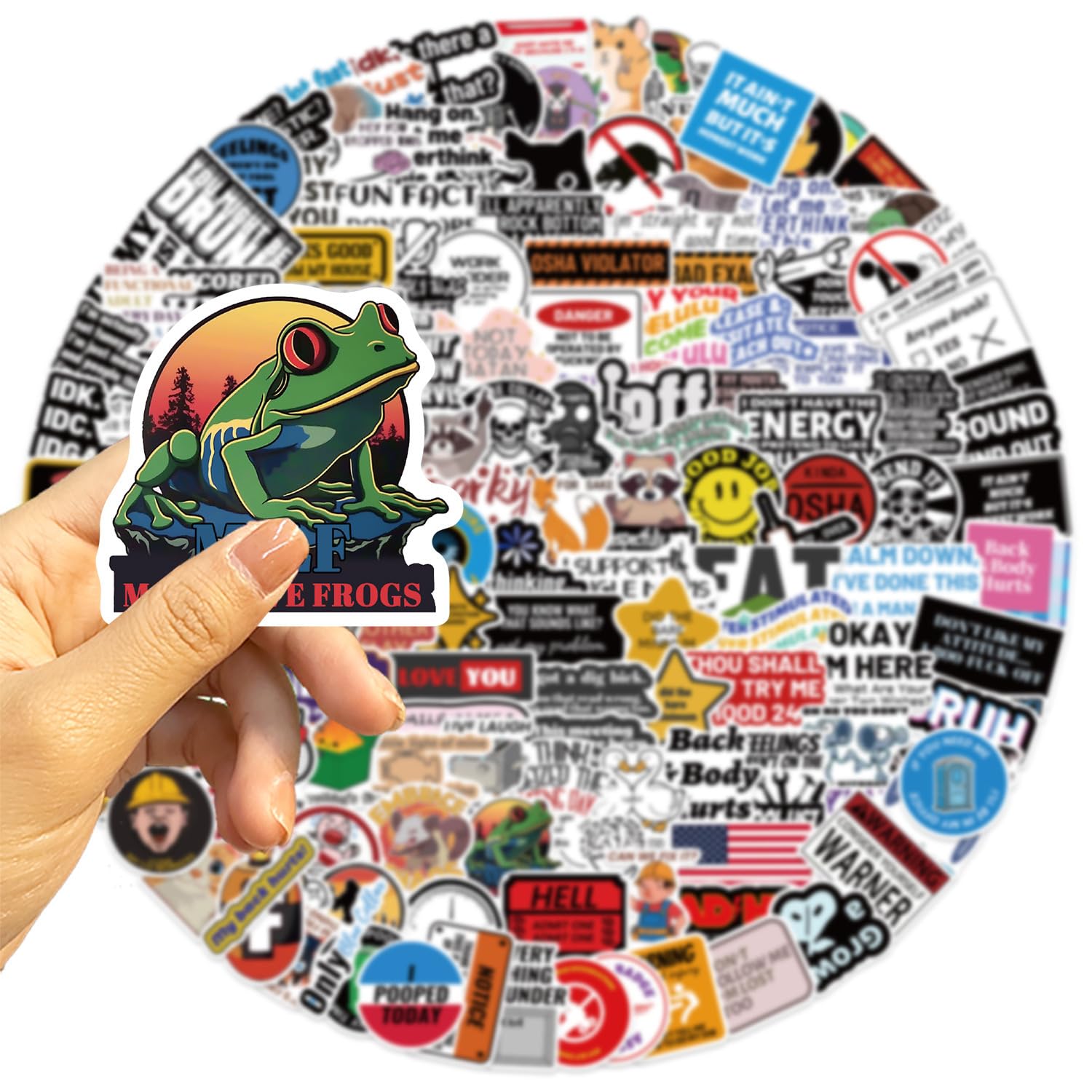 200 Pcs Funny Stickers for Adults - Waterproof Meme Sticker Pack for Water Bottles Laptop & Hard Hats, 200pcs Funny Stickers, 2-3.2inch - Image 2