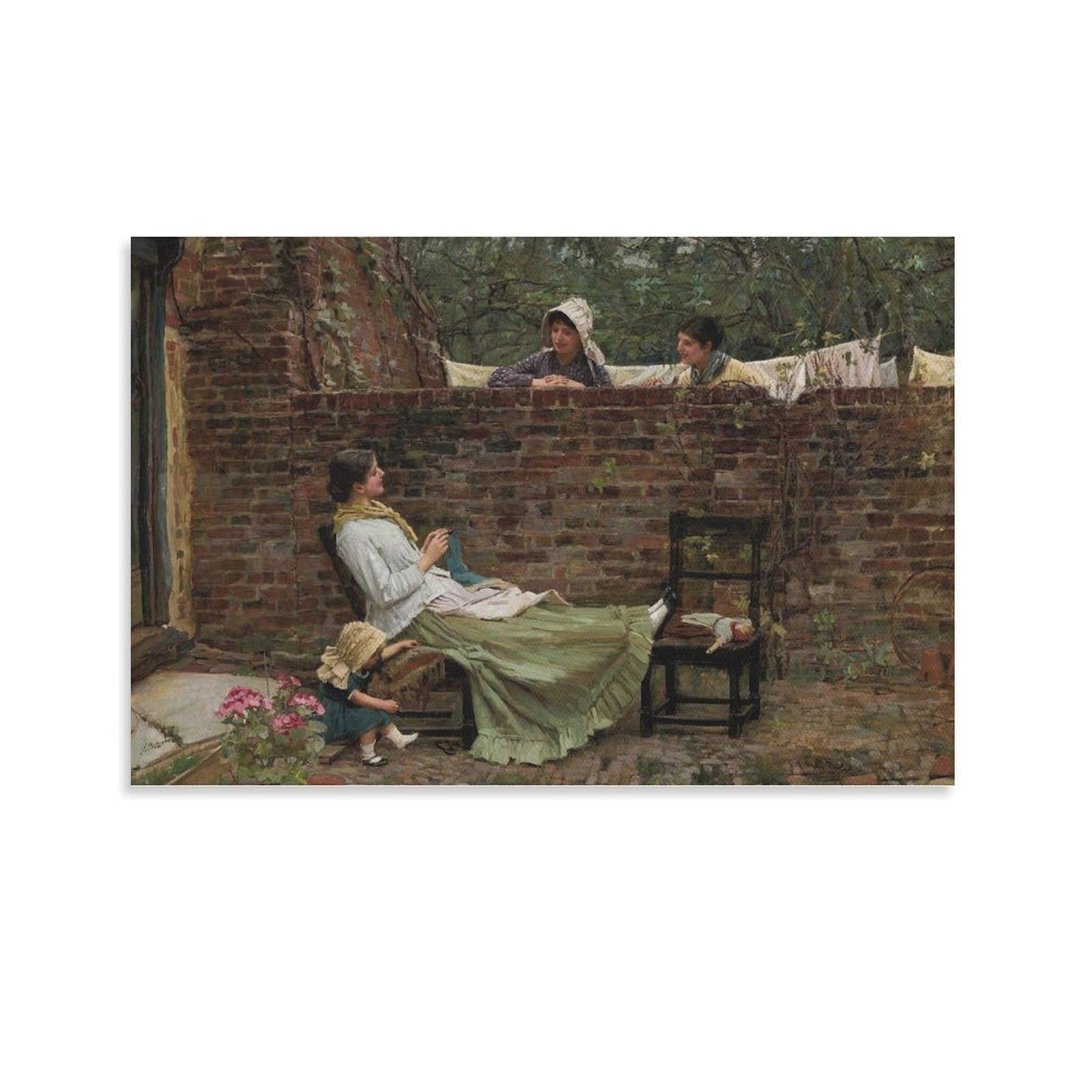 John William Waterhouse Prints 《Good Neighbours》 Wall Art Poster Wall Art Bedroom Prints Home Decor Hanging Picture Canvas Painting 20x30inch(50x75cm)