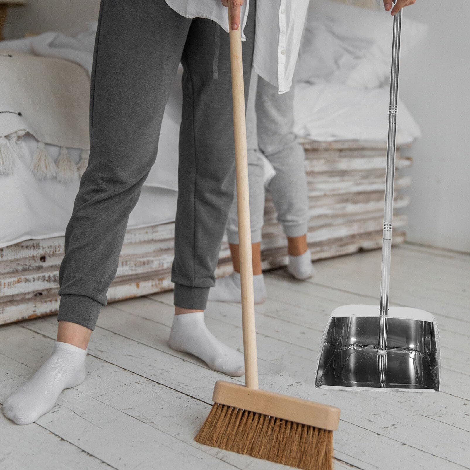 Alipis Recogedor de Basura de Acero Inoxidable sin Agacharse para Hogar | Color Plata, Ajuste al Suelo, Diseño de Limpieza Ahorro de Esfuerzo, Uso Doméstico