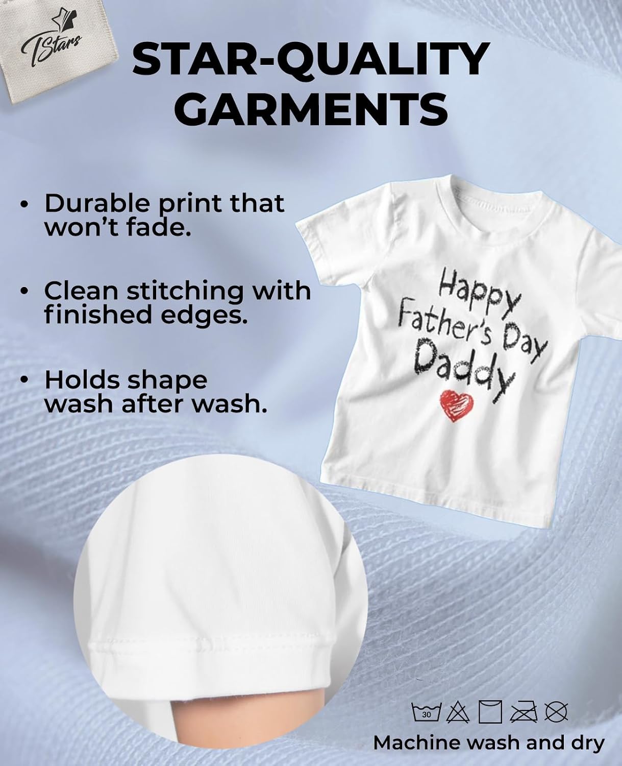 Tstars Happy Father's Day Daddy Shirt | Gift from Son or Daughter for Dad - Toddler Kids T-Shirt