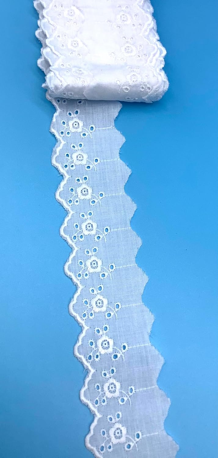 White 2" Eyelet Edge - 15 Yards