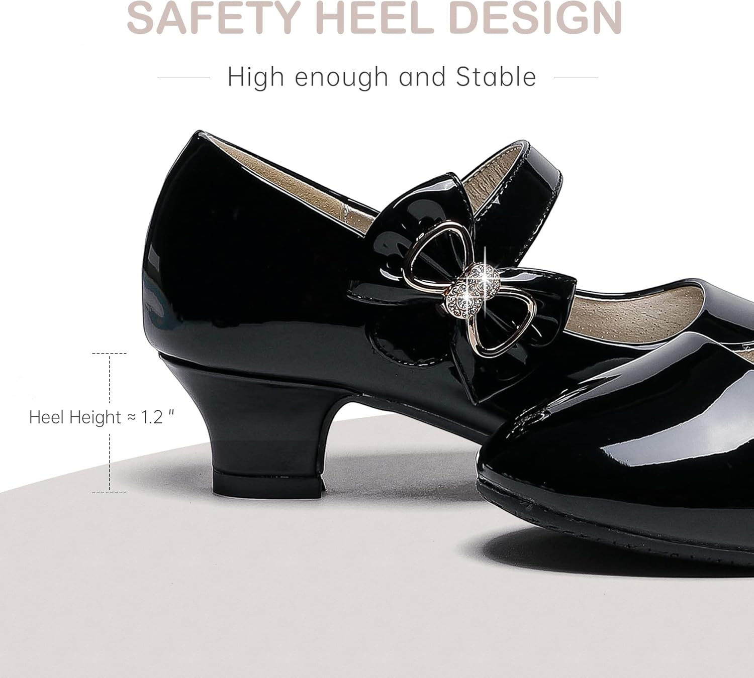 Dufannie Girls Dress Shoes Low Heel Princess Flats Mary Jane Flower Wedding Party Glitter Shoes for Kids Toddler - Image 6