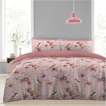 GC GAVENO CAVAILIA Sparrow Flower Double Duvet Cover Set with Pillowcases - Easy Care Blossom Style Floral Comforter Bedding Set - Durable & Super Soft Breathable Lightweight Quilt Cover