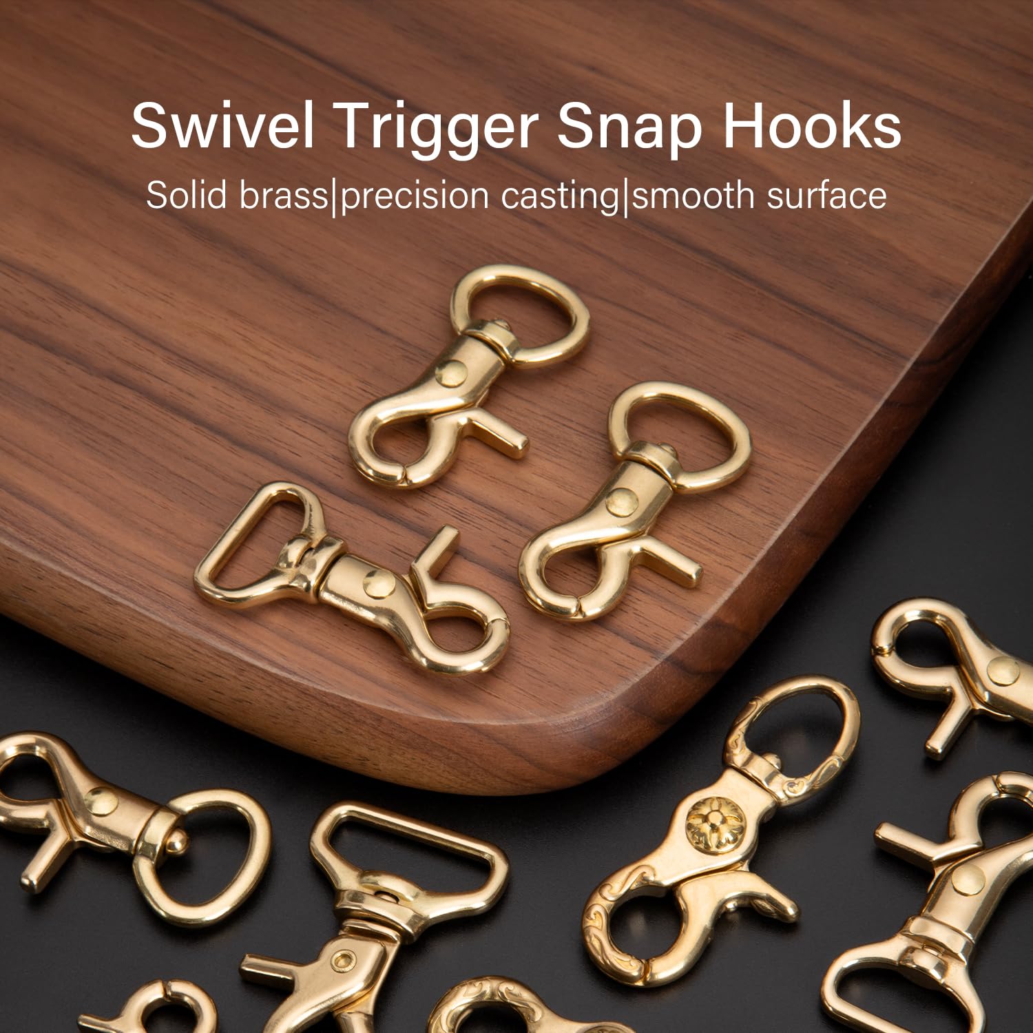 WUTA Solid Brass Trigger Snap Hooks Lobster Clasps Swivel Trigger Snap Hooks for Straps Bags Belting Leathercraft Heavy Duty Clips - Image 3
