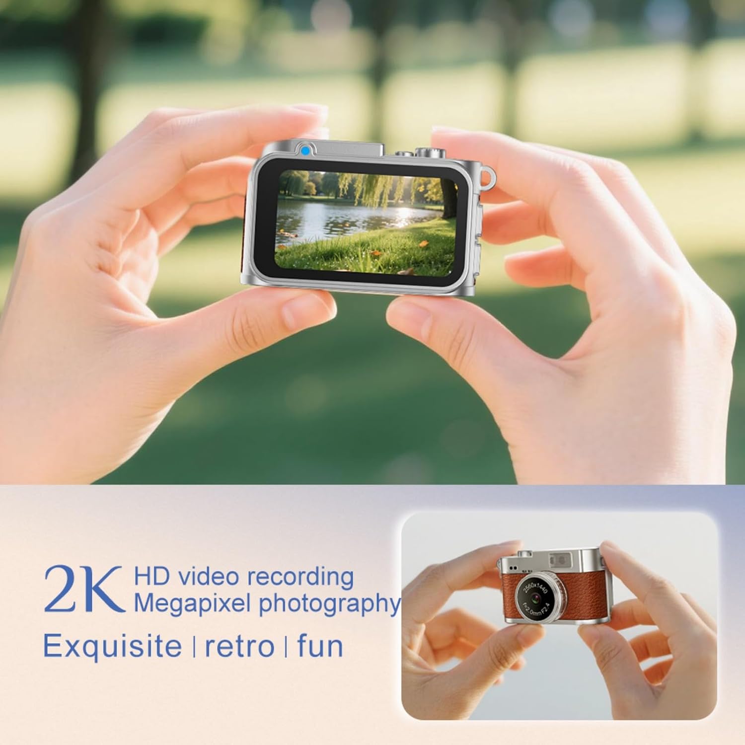 and Travel Friendly Camera Alloy Frame 2K Video 1.47Inch LCD Screen Body Cameras Body