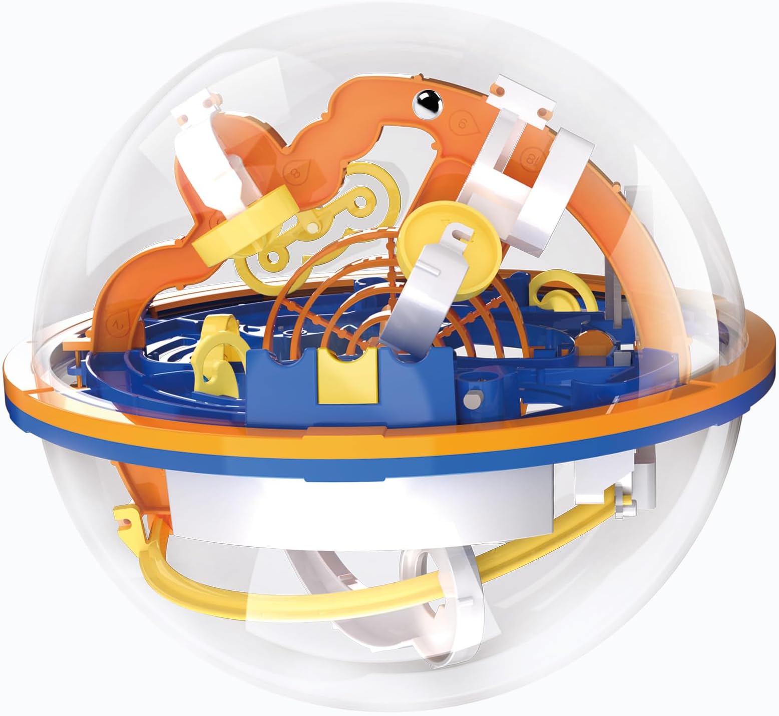 Maze Ball, 3D Interactive Maze Sphere Game (18cm,7.1’’) with 100 Obstacles Labyrinth Puzzle Ball Kids Education Toys Magical Brain Teasers Boy Gifts