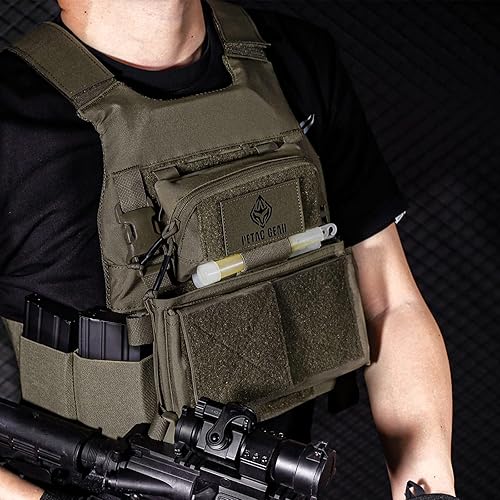 Miniatura 5 de PETAC GEAR Bolsa táctica Molle, bolsillo organizador pequeño para chaleco táctico, cinturón de pistola EDC, plataforma Molle.