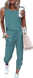 PRETTYGARDEN Matching 2 Piece Travel Sets Women Clothing | Sleeveless Tank Tops, Drawstring Jogger Pants, Comfy Track Suits, Spring Summer Casual Outfits for Lounge, Airport, Cruise