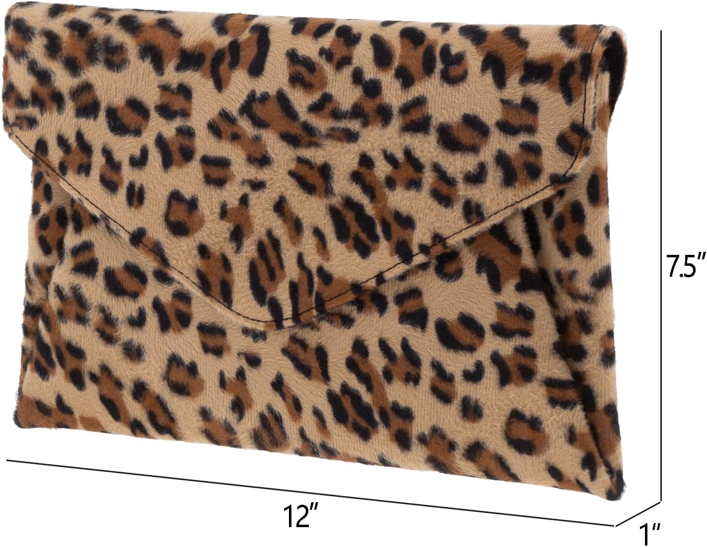 JNB Faux Fur Leopard Print Clutch - Image 3