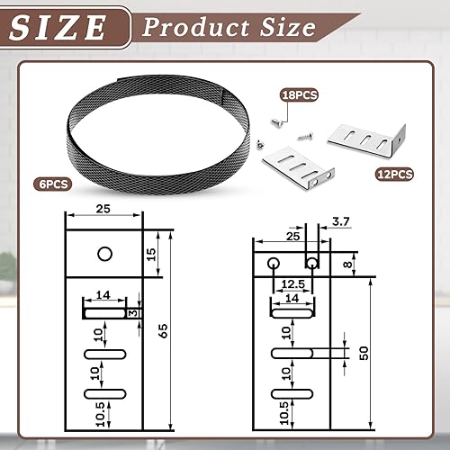 Miniatura 2 de Dunzy Juego de 6 piezas de reparación de cajones, soportes de soporte de cajón, incluye tornillos para reforzar y reparar cajones de madera hundidos