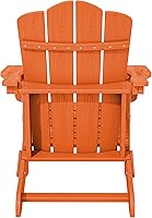 Vista 51 de KINGYES - Silla Adirondack plegable, sillas de patio de polietileno de alta densidad para todo tipo de clima, silla de césped con textura de madera