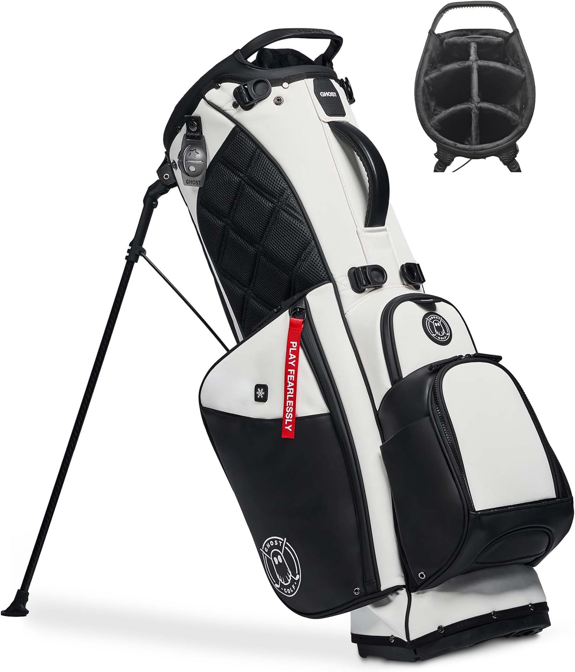Ghost Golf Stand Bag - Lightweight Golf Bags for Men & Women, 7-Way Dividers with Premium Materials & Magnetic Pocket - Standing Golf Bag Holds 14 Golf Clubs