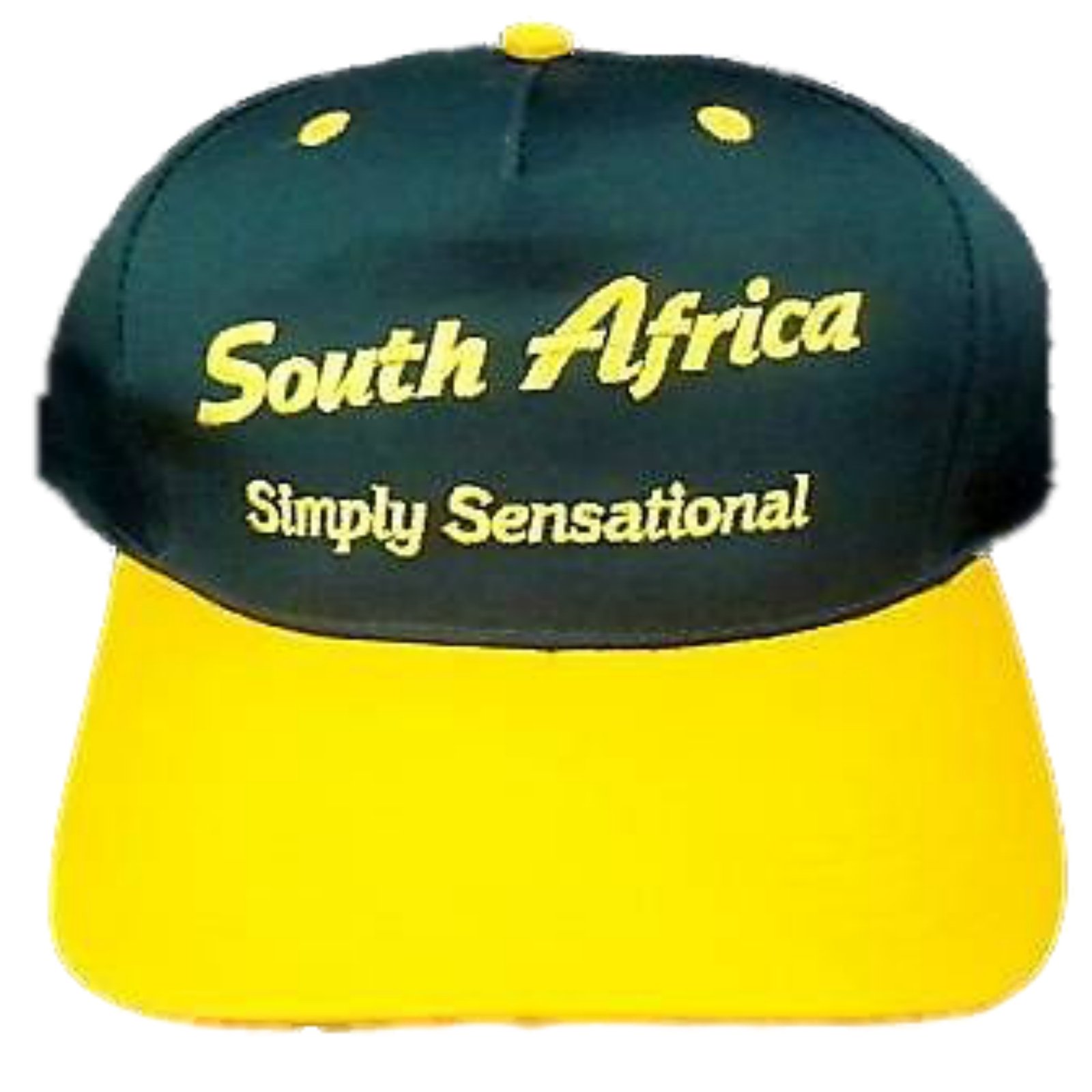 Ex High StreetSouth Africa Rugby Springboks Simply Sensational Baseball Cap Sun Hat, Green Yellow, One Size
