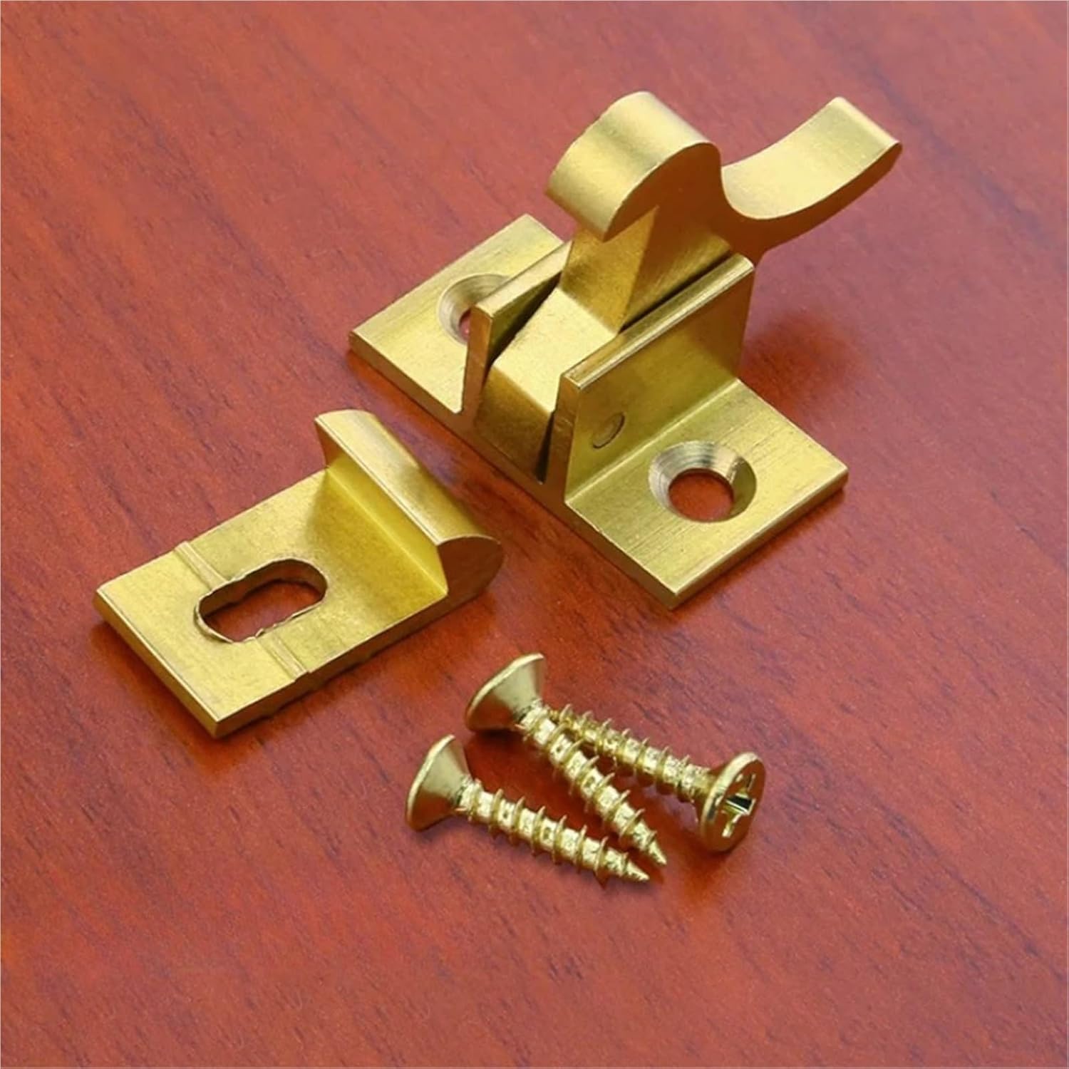Brass Window Lock/Buckle/Hook/Fastener/Push Pull 1Pcs(Brass-Black)