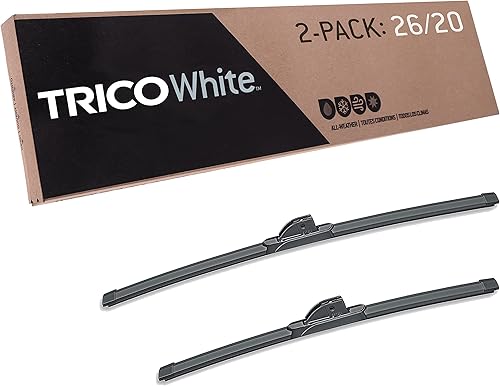 TRICO White - Juego de 2 limpiaparabrisas de repuesto para automóvil de 26 pulgadas y 20 pulgadas para clima extremo (35-2620), fácil instalación y