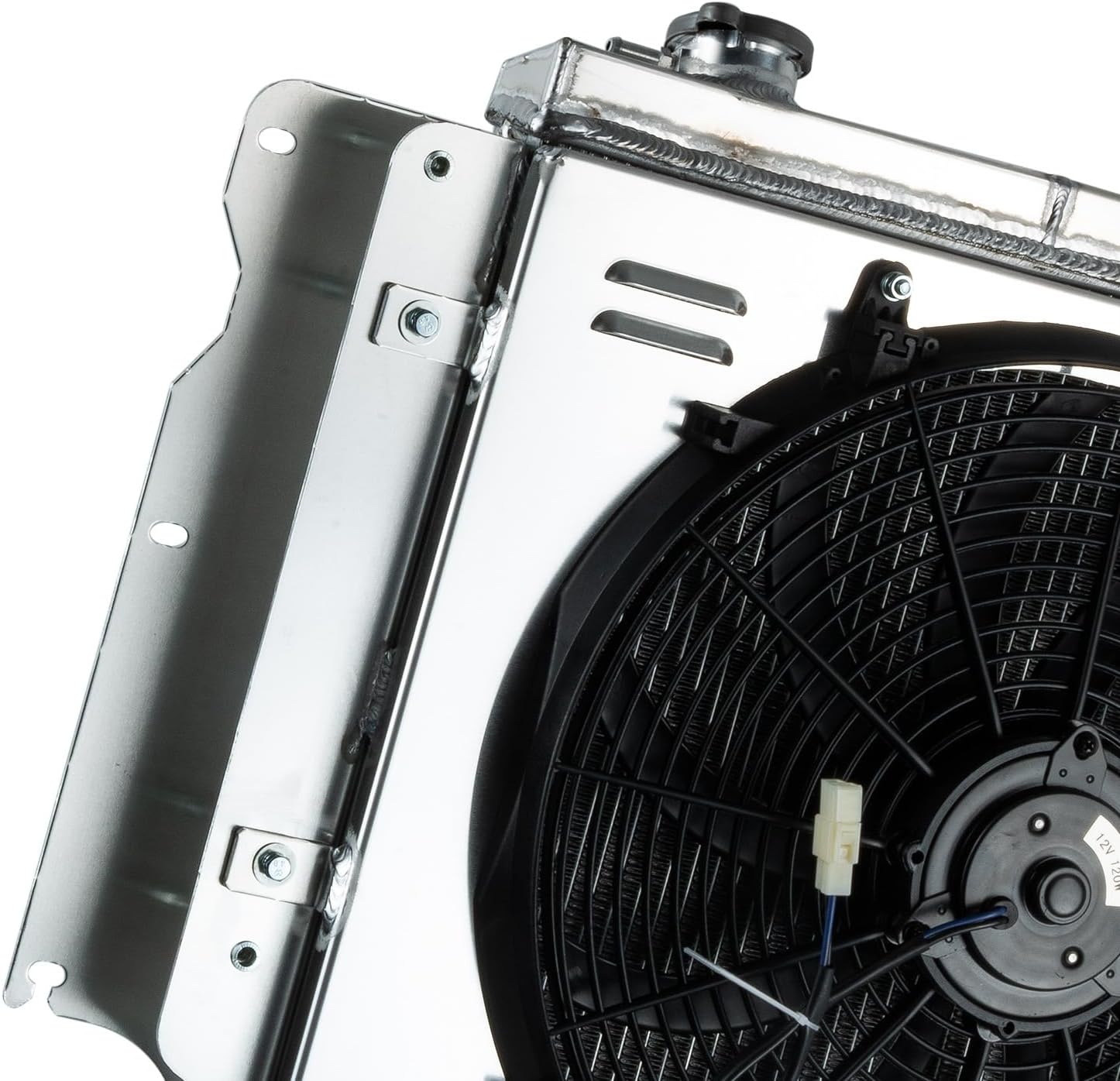 Radiator Shroud 16" Fans for Jeep Wrangler TJ YJ 1987-06 2.4L/2.5L L4 4.0L/4.2L L6 GAS Aluminum Radiators 87 1988 1989 1991 1990 1995 2000 2001 2003 2005 2006 3 Row Core Aluminum Radiator