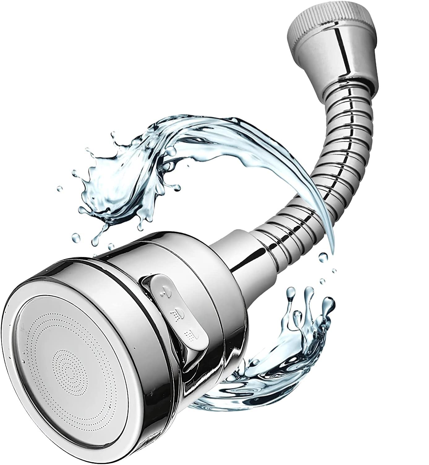 VATSHVI Movable Kitchen Tap Head Faucet Sprayer Water Spray 360 Degree Rotatable Kitchen Faucet Spray Universal Adapter Set Kitchen Sink Accessories Tools (3 Switch MOD Long Soft)-image-8