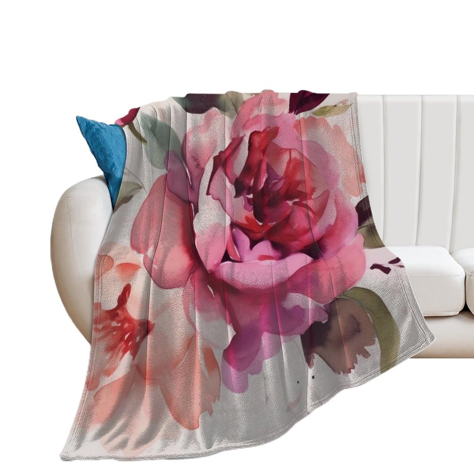Couverture flanelle rose douce pour vos soirées cocooning au salon
